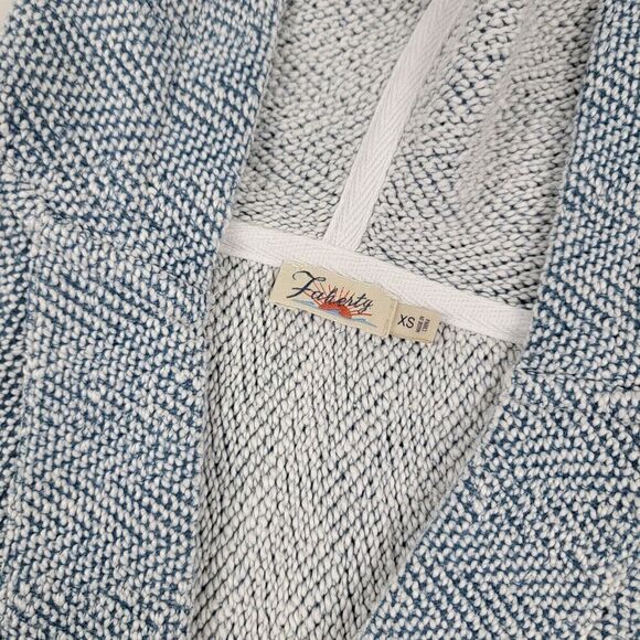 Faherty Hoodie Adult Blue Pullover Pocket Whitewater Drug Rug Womens XS - Picture 2 of 10